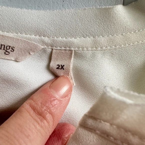 Soft Surroundings Ivory Bell Sleeve Blouse Top Plus Size 2X Office Minimalist - Picture 5 of 6